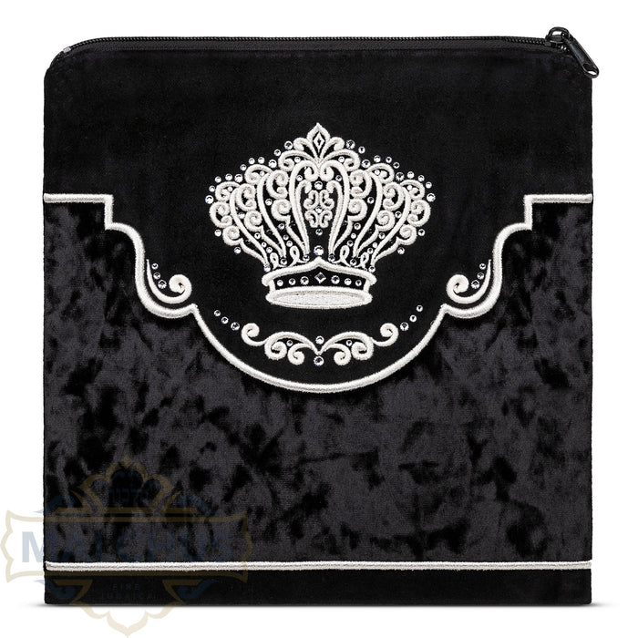 Design 540 black velvet with crushed velvet panels tallis bag | Judaica Square Lakewood