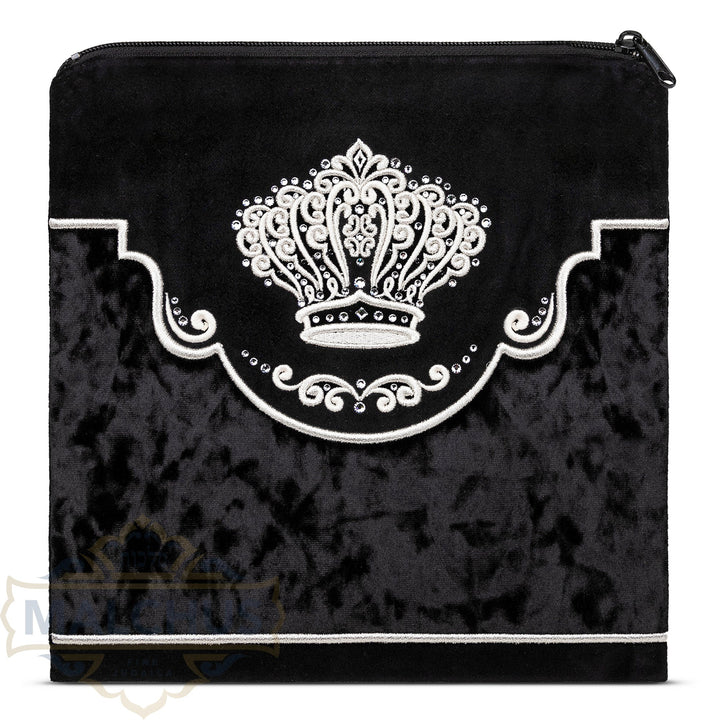 Design 540 black velvet with crushed velvet panels tallis bag | Judaica Square Lakewood