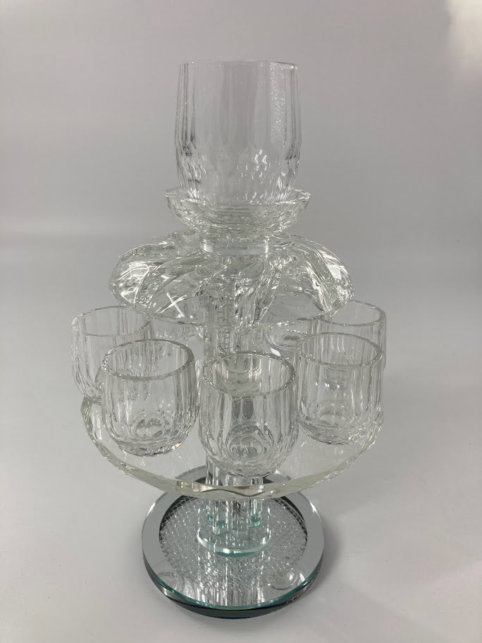 Crystal 8-Cup Kiddush Fountain, On Foot