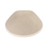 Light taupe linen kippah with beige rim – open weave four panel summer yarmulke