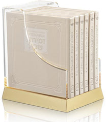 Schottenstein Interlinear Zemiros Shabbos: Faux Leather with Lucite Case (Set of 6)
