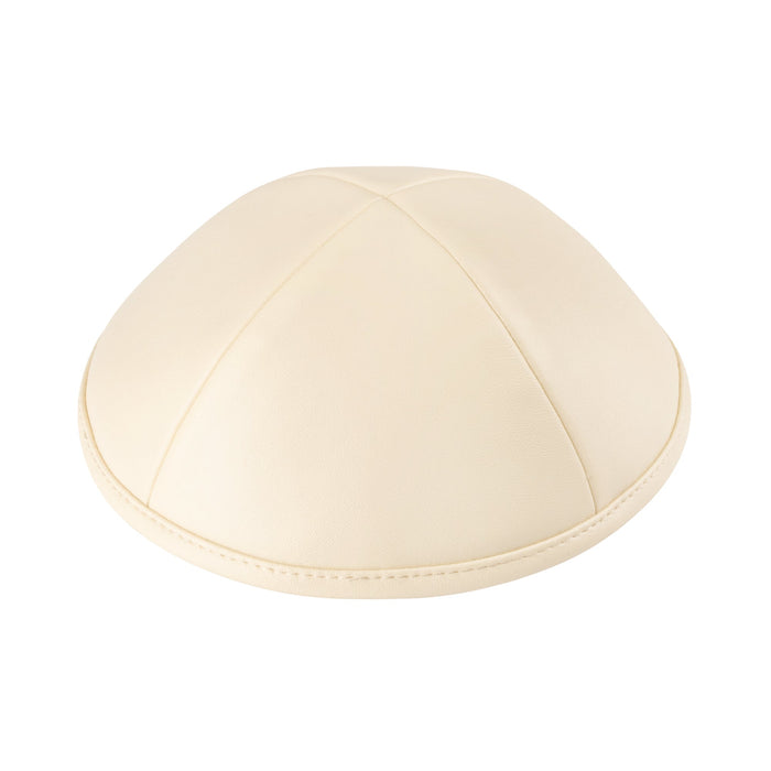 Cream Leather Kippah for Shabbos - iKippah by Judaica Square