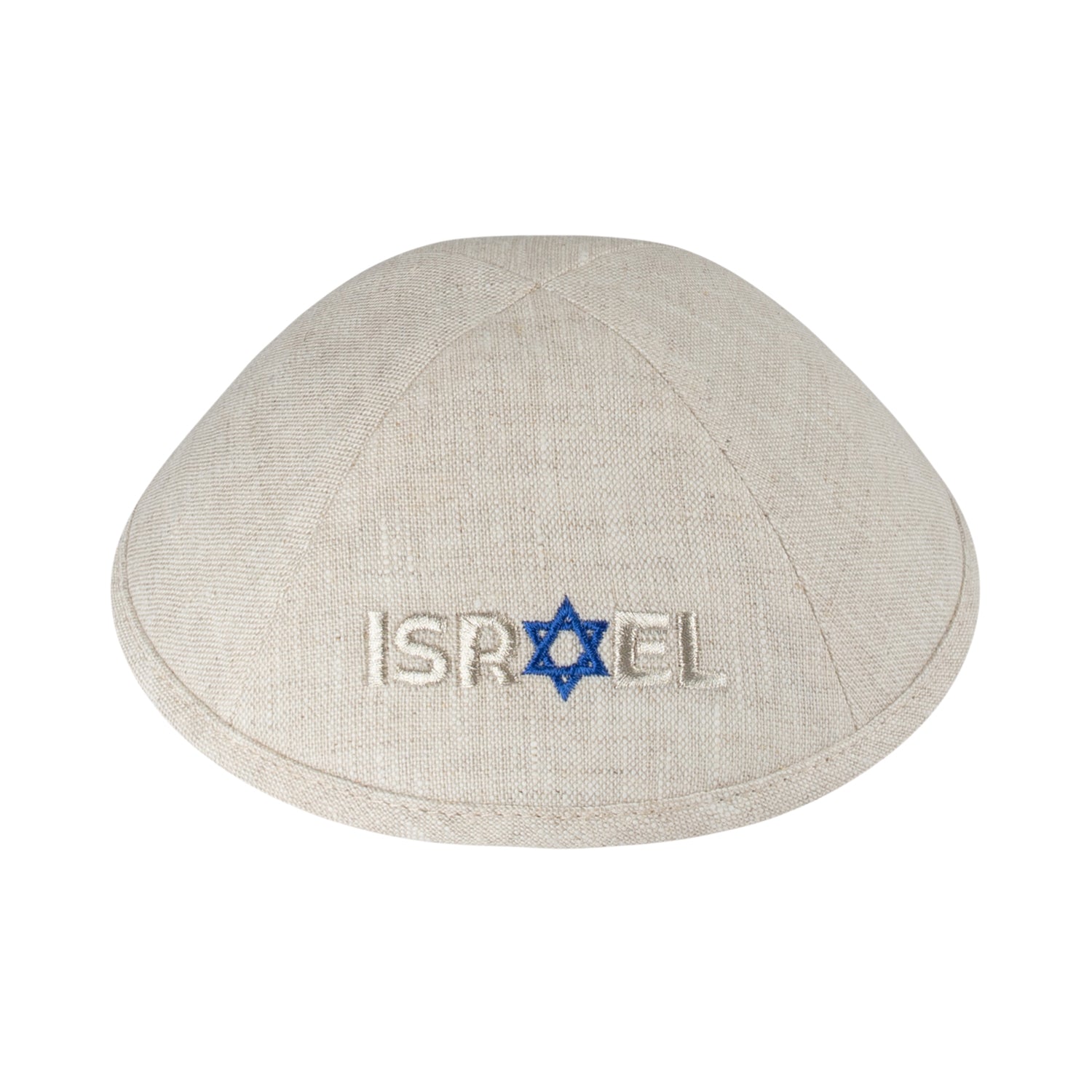Tan Linen Kippah for Upsherin - iKippah by Judaica Square