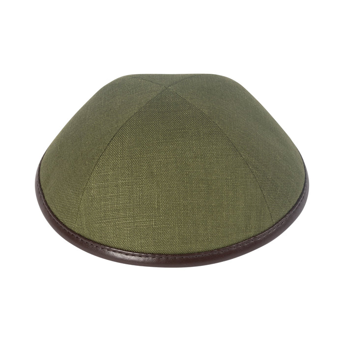 Olive Linen Kippah - iKippah by Judaica Square