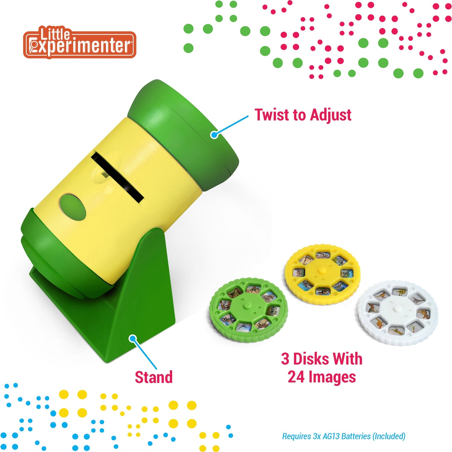 Little Experimenter Dinosaur Projector - 24 Dino Images for Story Time — story-time wall toy, view 3 | Judaica Square Lakewood