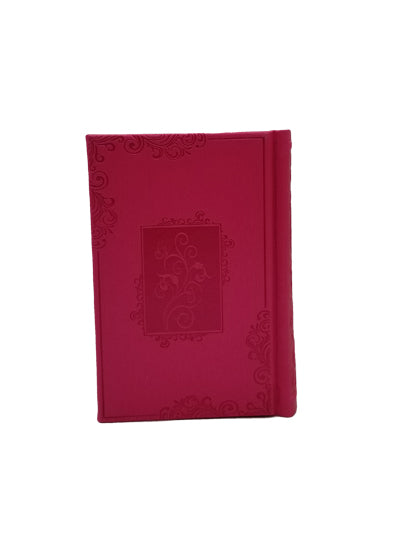 Front cover of the small Ashkenaz siddur, PU leatherette in Two Tone Hot Pink PU