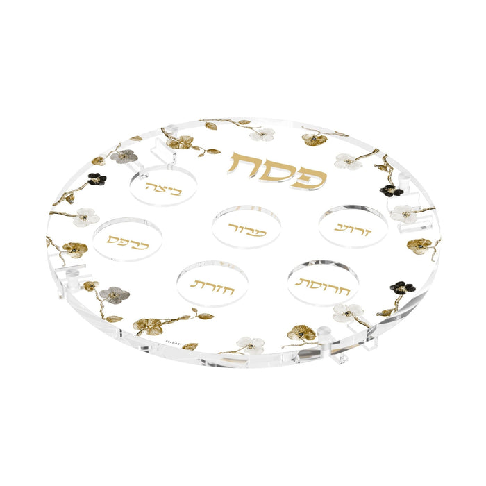 Ornate Garden Seder Plate — Pesach, Acrylic | Judaica Square Lakewood