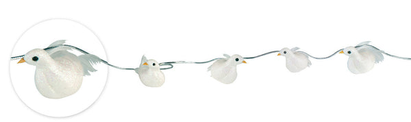 9' Dove garland with 10 4" doves (L100081)