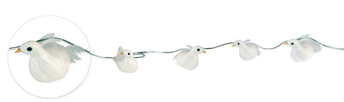 9' Dove garland with 10 4" doves (L100081)