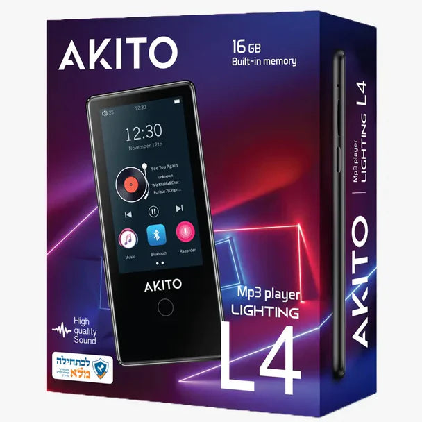 Akito L4 Kosher MP3 Player No Sd Slot - 16GB — kosher MP3 player | Judaica Square Lakewood