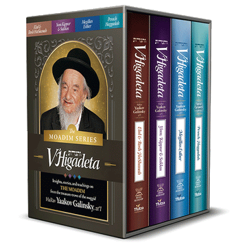 Front cover of V'Higadeta-The Moadim Series - 4 Volume Set by HaRav Yaakov Galinsky zt"l