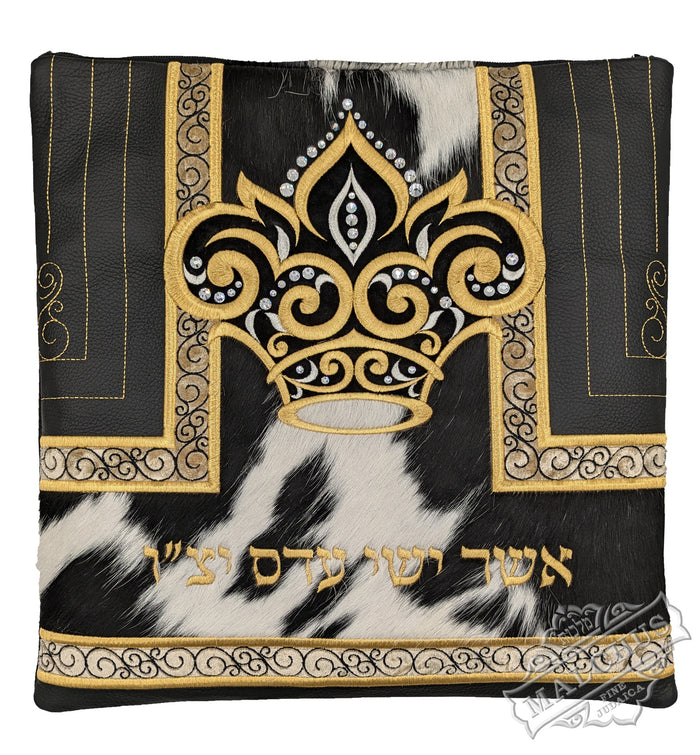 Richly embroidered talis and XL tefillin bag, design #2061 | Judaica Square Lakewood
