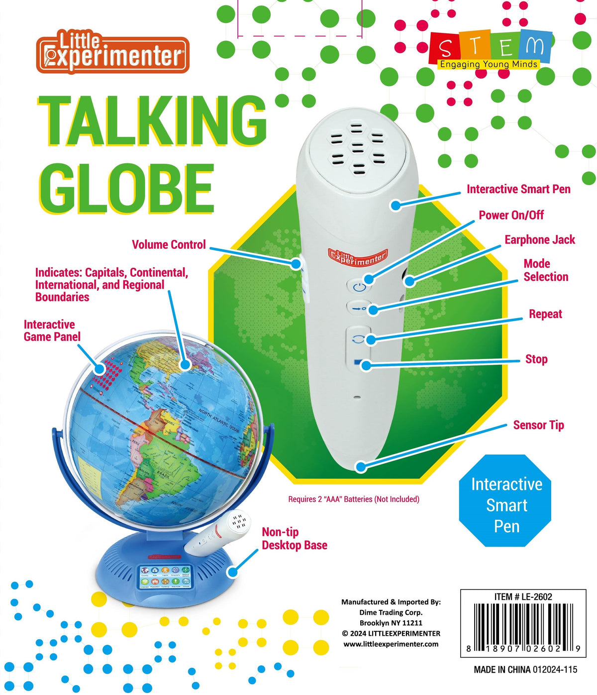 Little Experimenter Interactive Talking Globe with Smart Pen — product view, view 8 | Judaica Square Lakewood