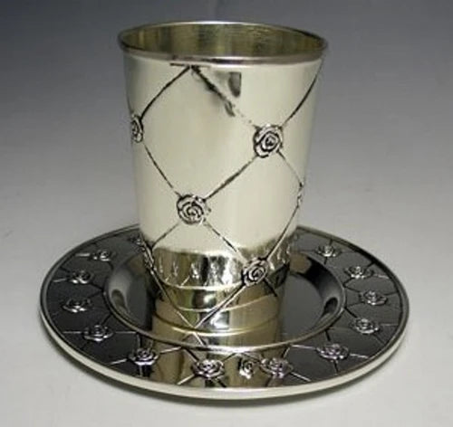Kiddush Cup With Tray: Silver Plated Dia