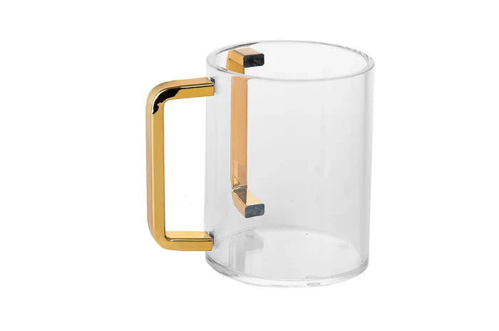 Wash Cup: Lucite - Galvanized Handles