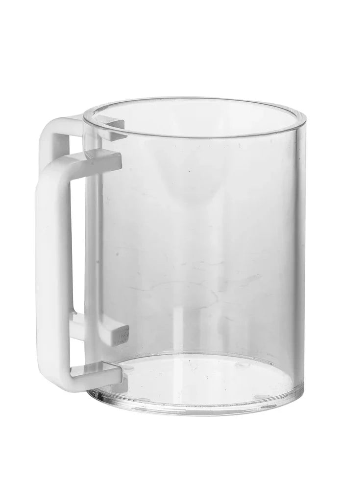 Wash Cup: Lucite - Galvanized Handles