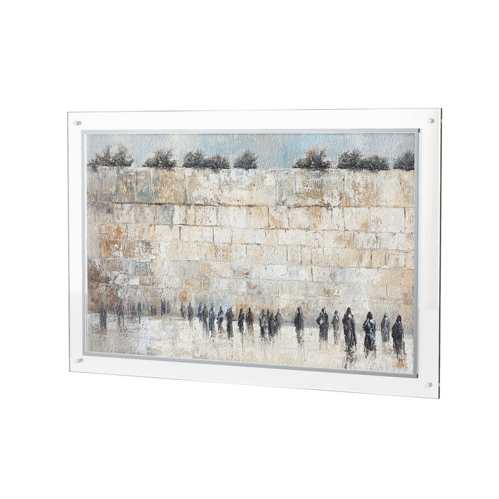 Leatherite Kosel Painting - Blue Purity — Jerusalem Wall Art | Judaica Square Lakewood
