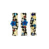 Hourglass mezuzah case — hand-painted wood in checks and flowers with curved waist | Judaica Square Lakewood