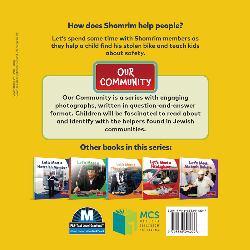 Let's Meet a Shomrim Member — Menucha Publishers | Judaica Square Lakewood