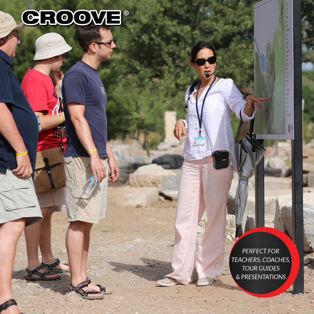 Croove Voice Amplifier - Rechargeable Headset Mic with Belt Clip — portable teacher, view 2 | Judaica Square Lakewood
