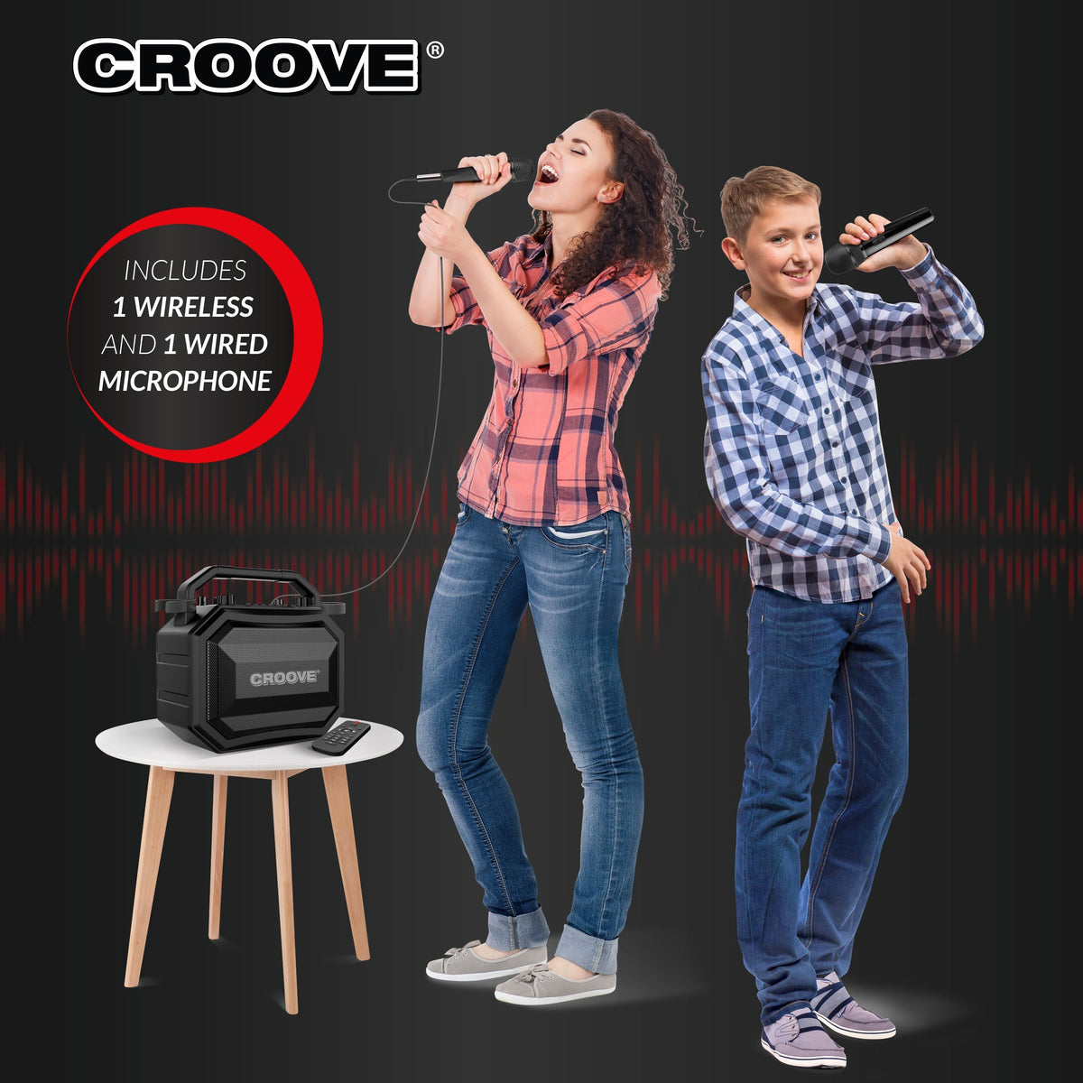 Croove Party Box Portable Karaoke Machine - Rechargeable, Bluetooth — speaker, view 2 | Judaica Square Lakewood