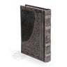 Grey antique leather and fur siddur design 1547 | Judaica Square Lakewood