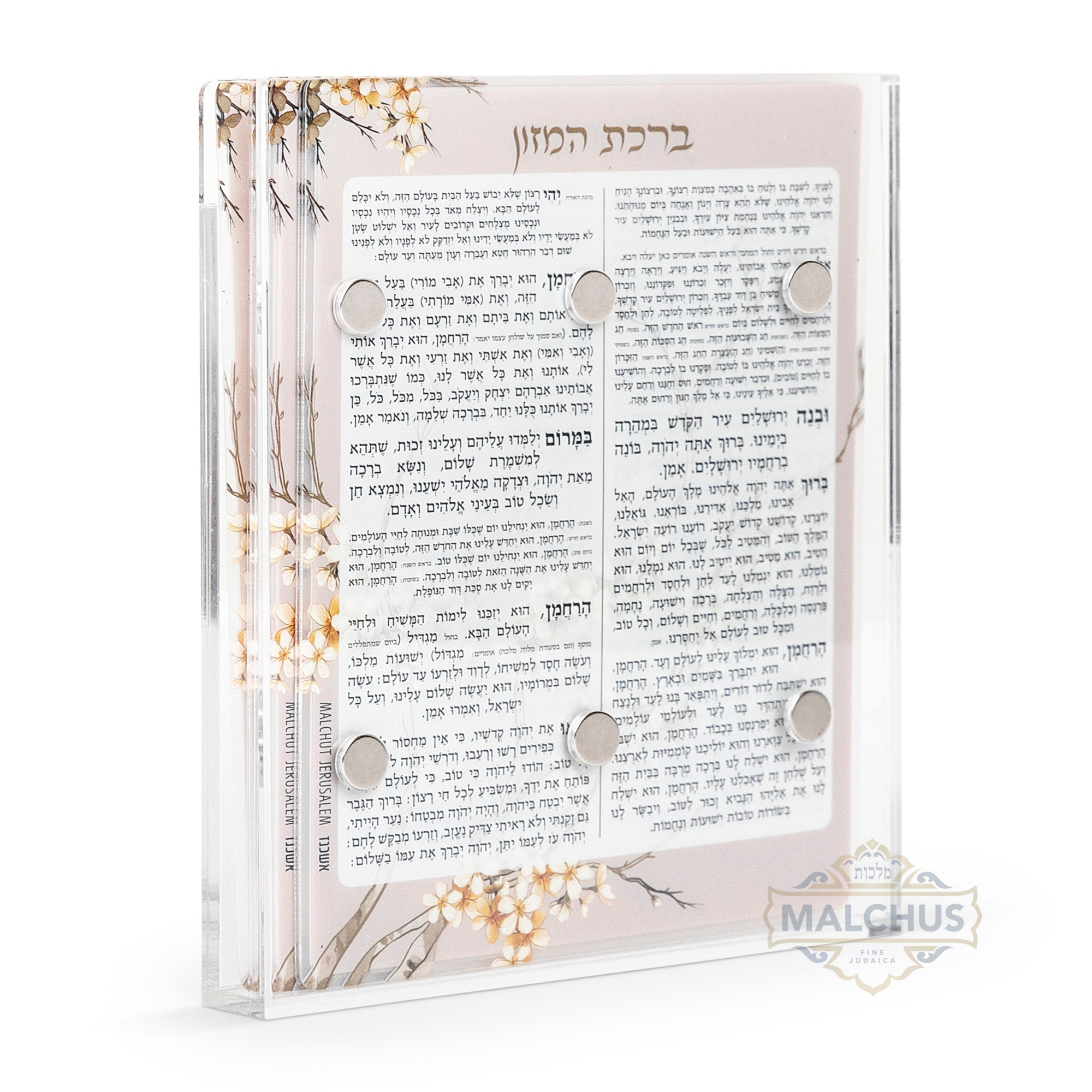 Lucite Flexi Birchat Hamazon Cards with Lucite Magnet Holder #303 - Image 2