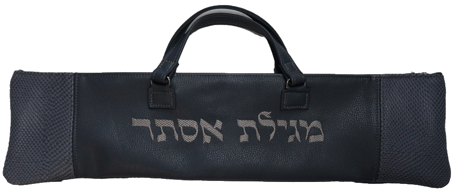 Personalization preview — Regal Leather Megillah Bag — Grey Snake