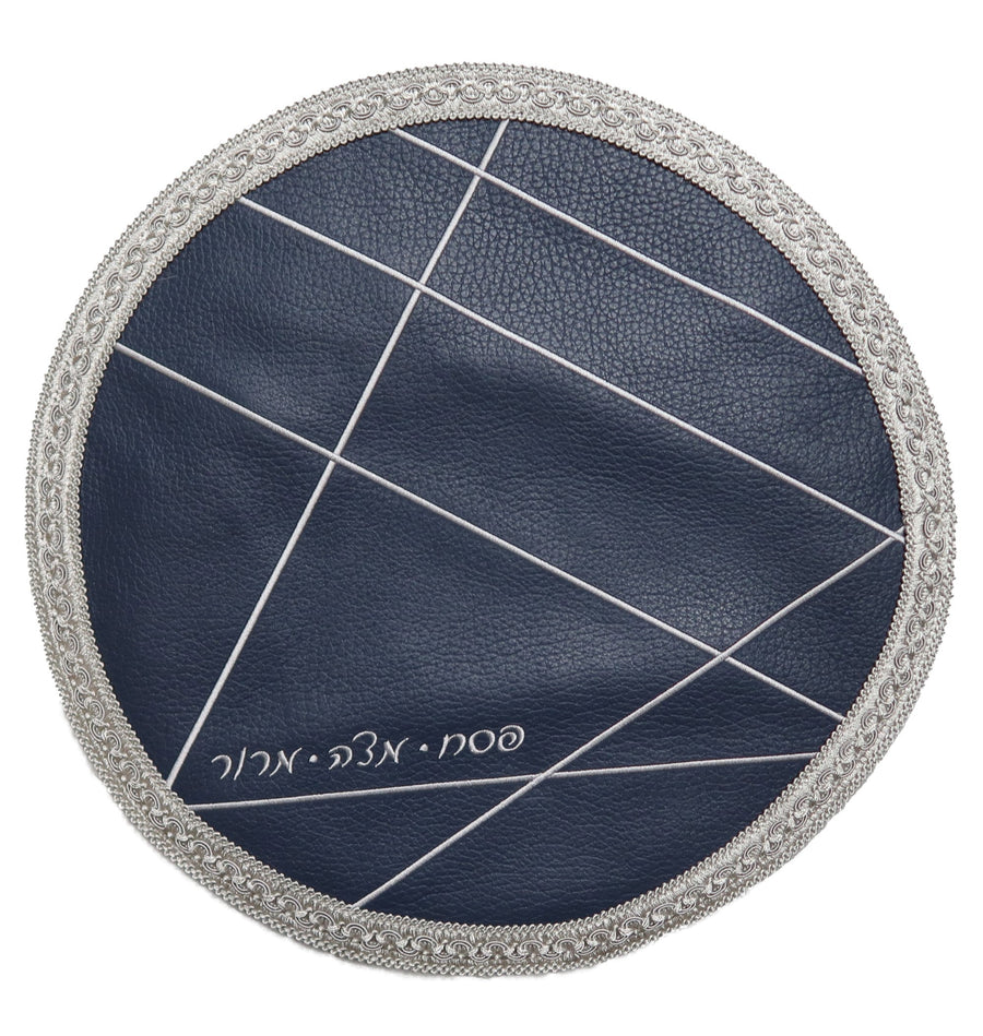 Personalization preview — Custom Leather Matzah Cover — Geometric Design