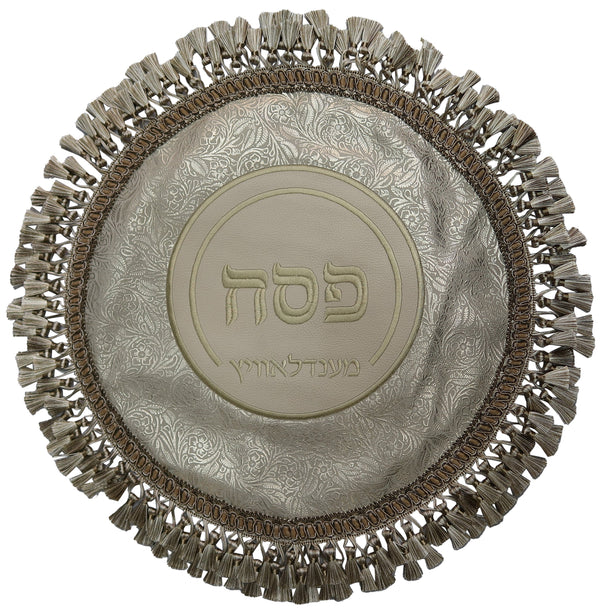 Prestige Leather Matzah Cover — Geometric Design, Premier Collection (MA245F-CR)
