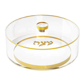 Round Matzah Box with Base — Pesach — Dimensions: 13.75" round x 6"