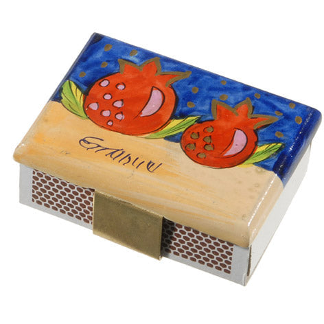Two Large Pomegranates Match Box Holder with Matchbox
