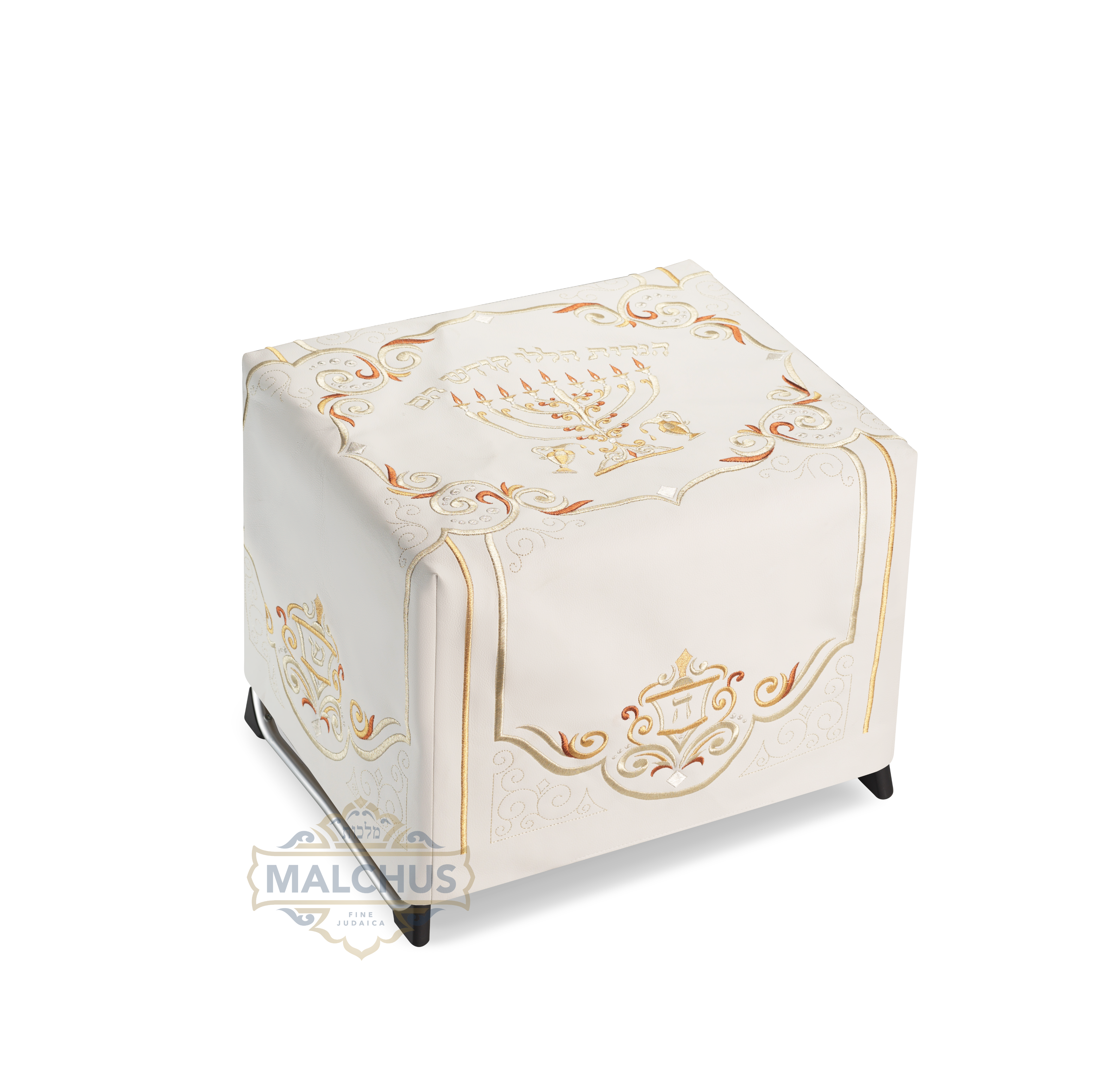 Chanukah Menorah Table Cover #501 White - Chanukah