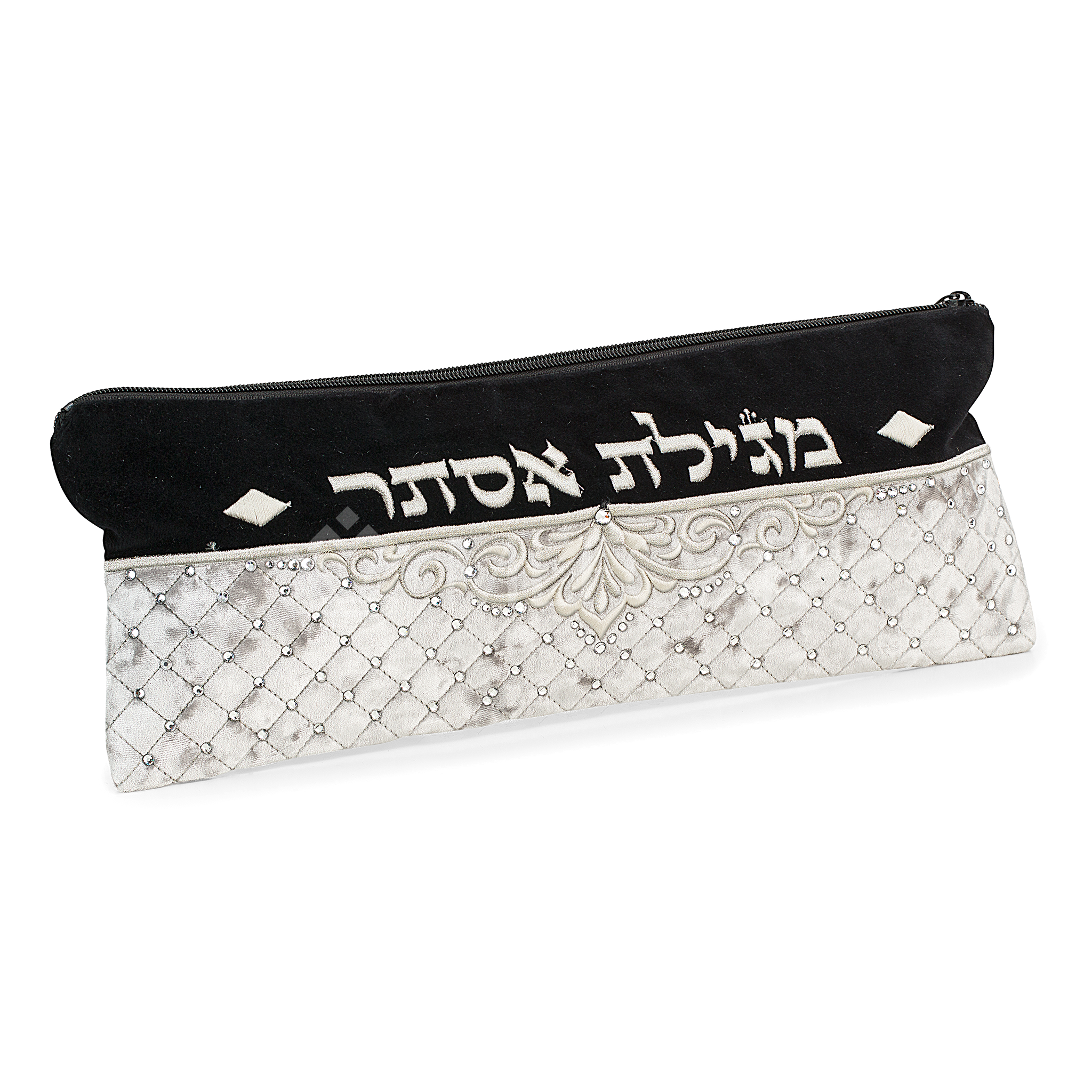 Megilla Pouch, Velvet, quilted embroidered 336 - Megillah Cases