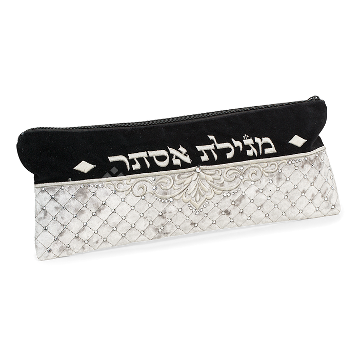 Megilla Pouch, Velvet, quilted embroidered 336 - Megillah Cases