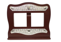 Foldable Pocket ShtenderShtender: Mahogahny With Silver Plated Design