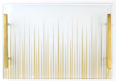 Challah Board: Lucite Gold Ray Design with Glass Top