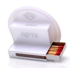 Hadlakas Neiros Stand: 3 In 1 With Tzedaka Box - Stripe Design