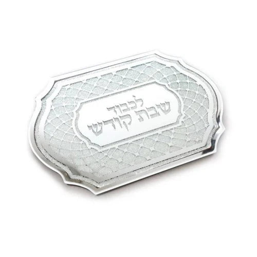 Candlestick Tray: Mirror With Stones Mesh Design