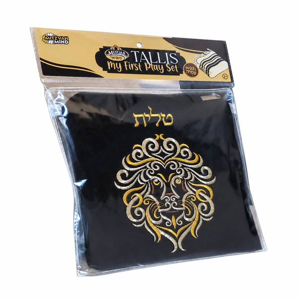 Children Play Tallis with Aturah in a Embroidered Velvet Tallis Bag - Kids Judaica Gifts