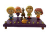 Scooby-Doo Menorah — bobblehead figures on painted wood base with brass cups | Judaica Square Lakewood