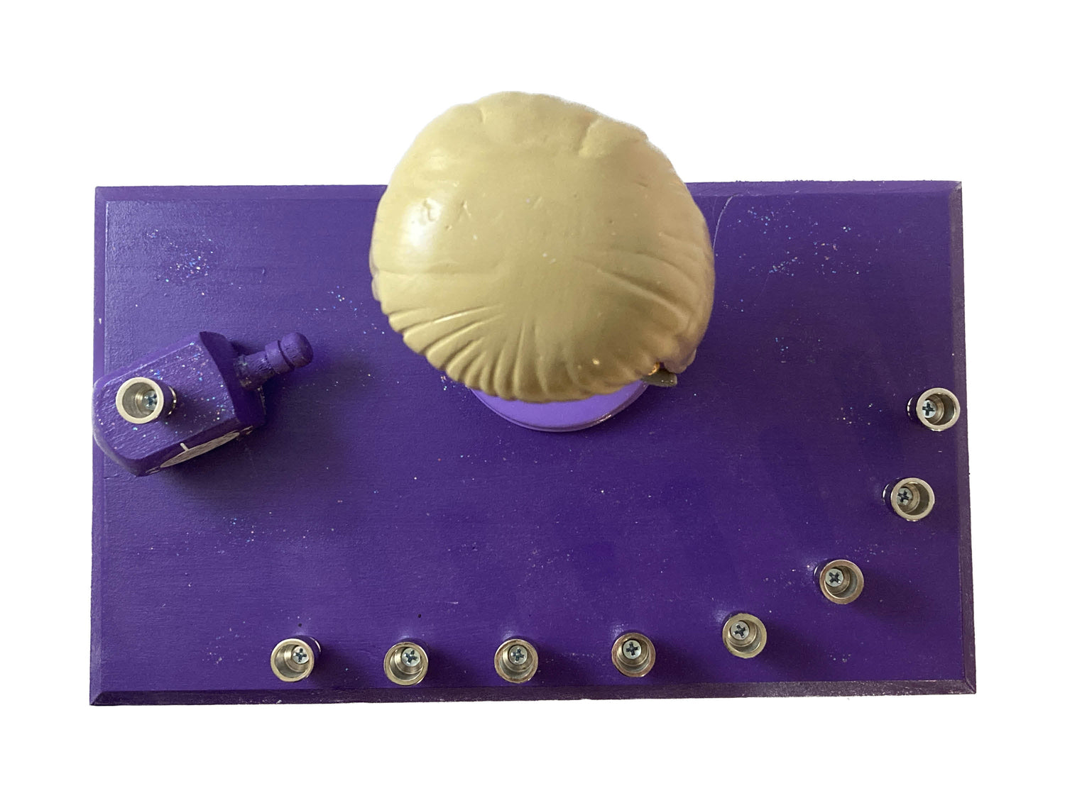 Taylor Swift Menorah — Swiftie figure on hand-painted wood base with nickel cups | Judaica Square Lakewood (view 4)