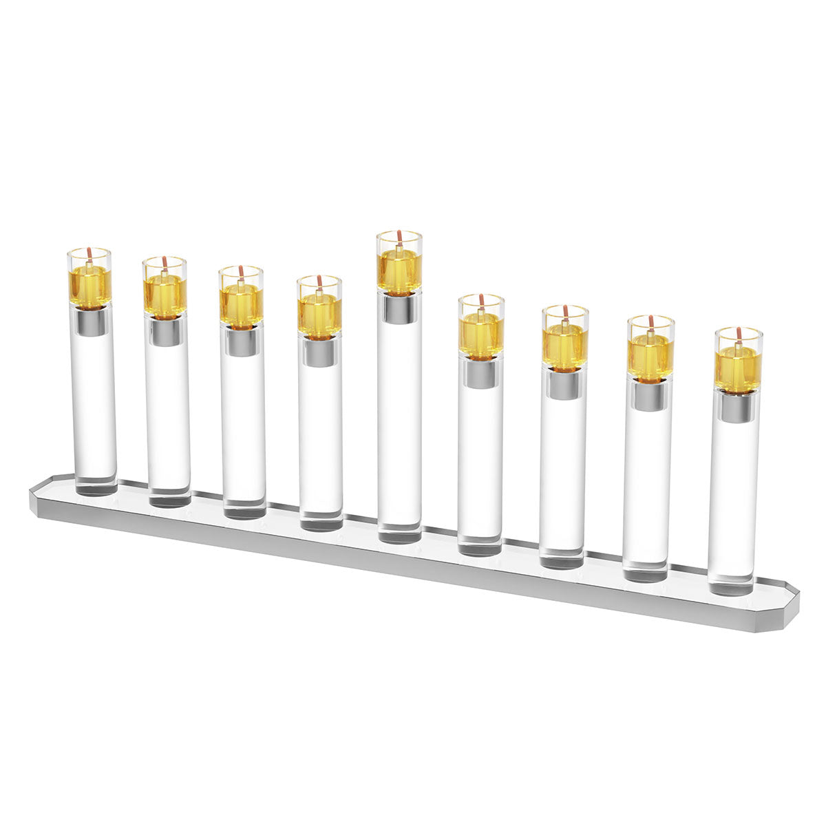 Tube Menorah — Chanukah — Available in Gold and Silver