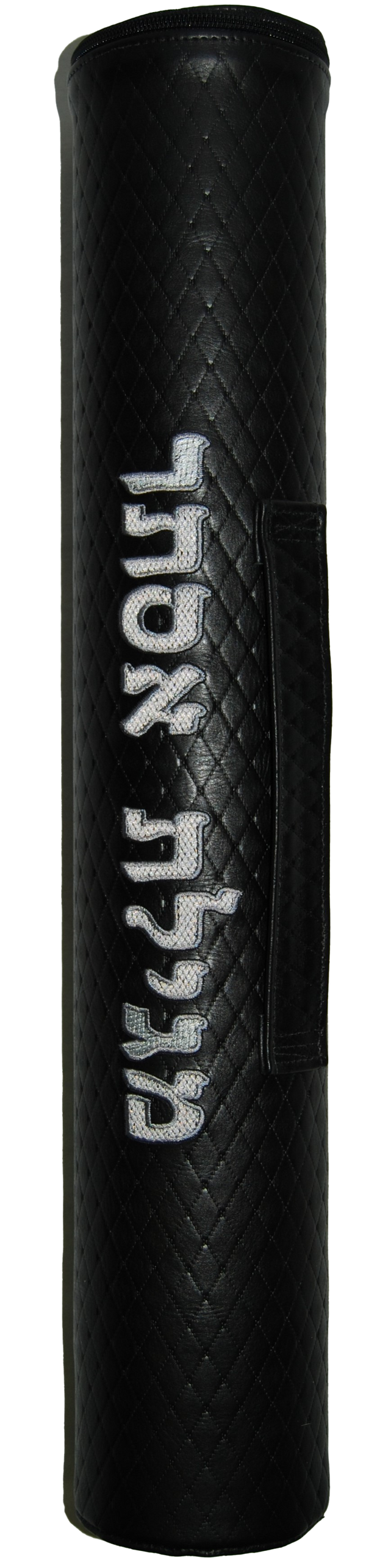 Prestige Leather Megillah Tube — Diamond Design, Regal Collection (MT100F-BK4)