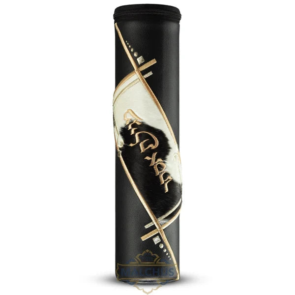 Black leather and fur megillah case design 1370 | Judaica Square Lakewood