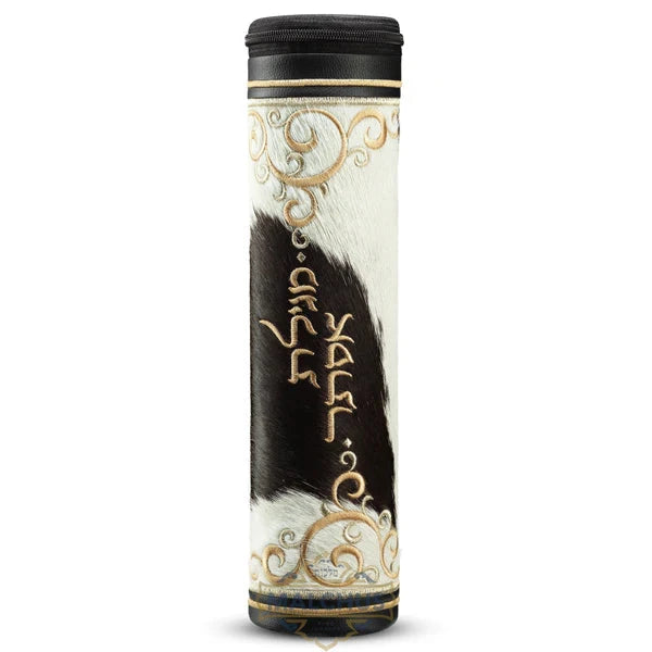 Black leather and fur megillah tube case #1380 | Judaica Square Lakewood