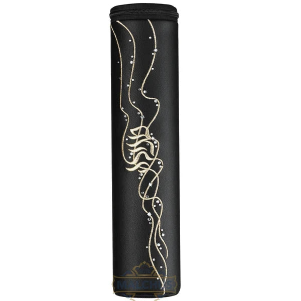 Black leather megillah case design 1840 | Judaica Square Lakewood