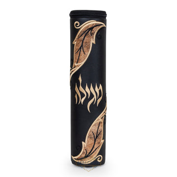 Leather megillah scroll case design 1865 | Judaica Square Lakewood