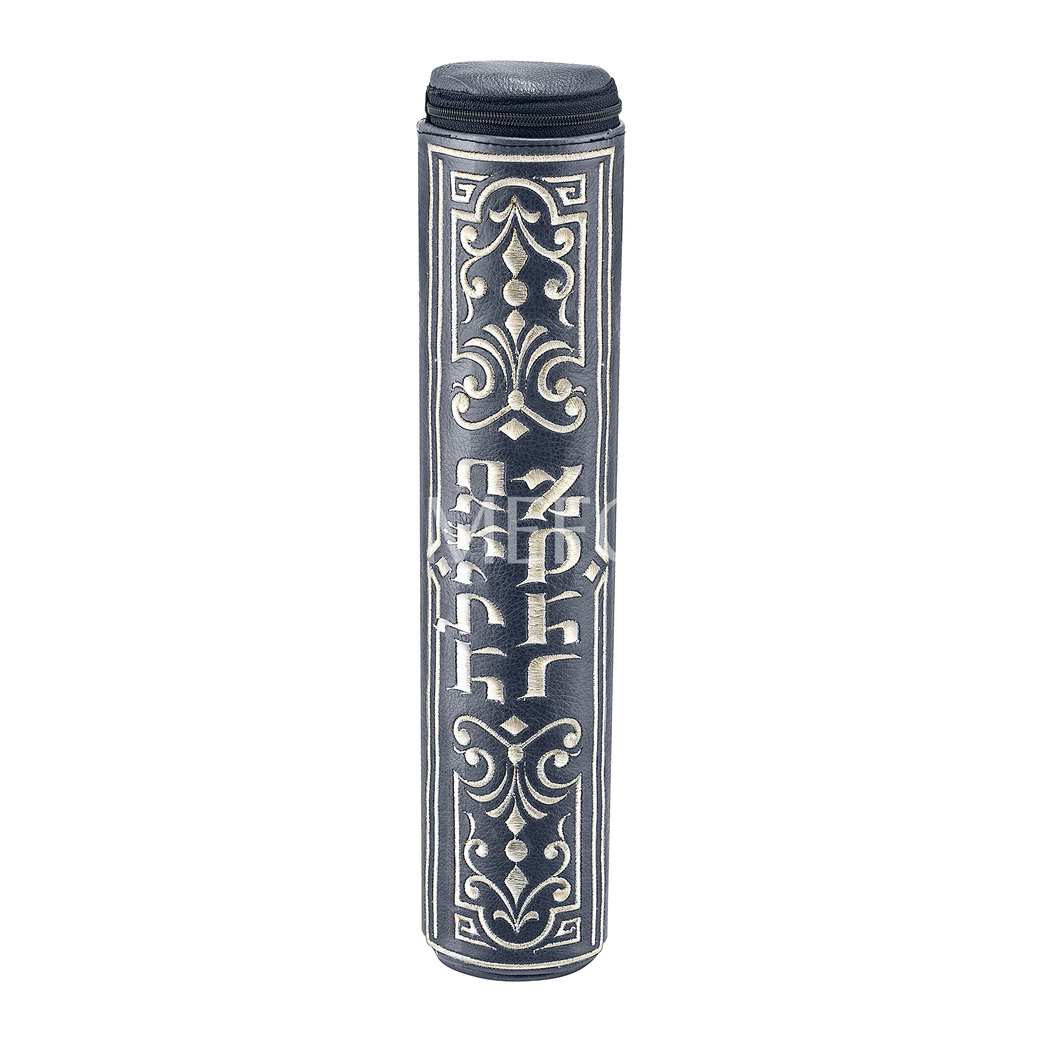 Grey Megillah Holder, Silver Complex Embroidery - Megillah Cases