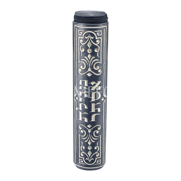 Grey Megillah Holder, Silver Complex Embroidery - Megillah Cases